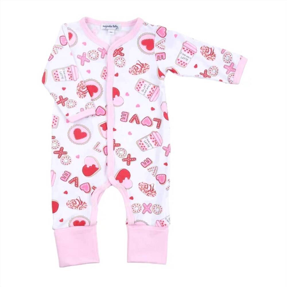 NEW MAGNOLIA BABY kid's sweet valentine playsuit in pink